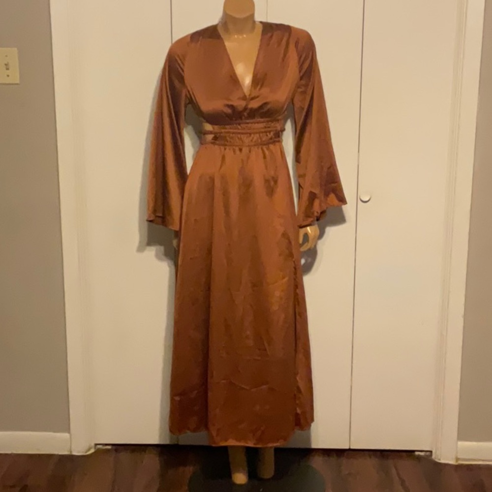 Elegant Brown Maxi Dress